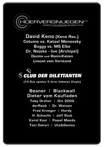 Club der Dilettanten #11 Flyer Rückseite